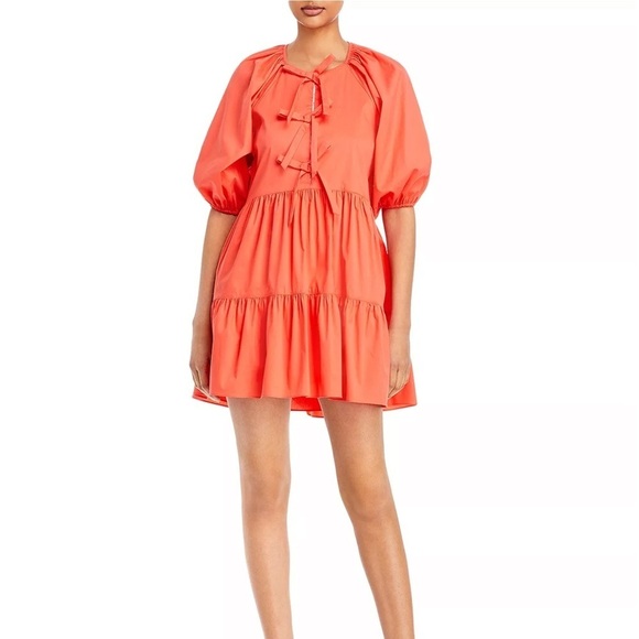 Cinq à Sept Lynn Tiered Puff Sleeve Dress NWT - Picture 2 of 9